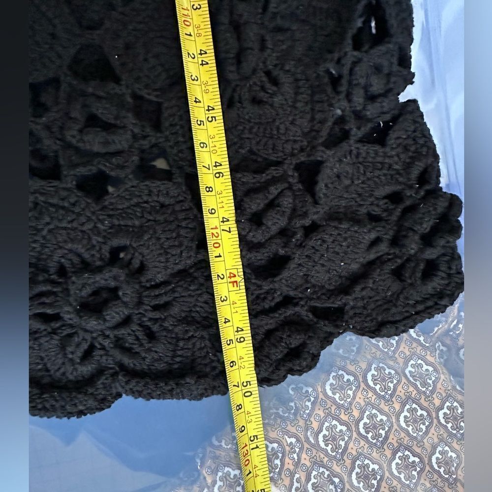 Zara Black Floral Crochet Midi Dress - Picture 7 of 7
